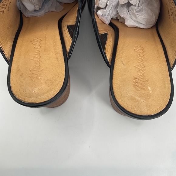 Madewell The Harper Black Leather Pointed Toe Block Heel Minimalist Size 7.5 - Picture 10 of 15
